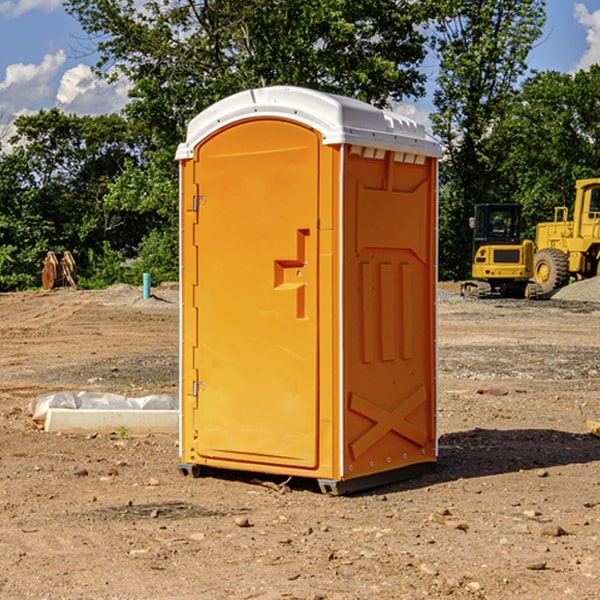 how often are the portable restrooms cleaned and serviced during a rental period in Cummings North Dakota